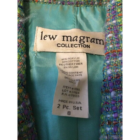 Lew Magram Collection Womens Vintage  2-Piece Blazer & Skirt Set Size 8 Multicol - Picture 6 of 11